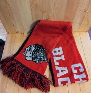 Chicago Blackhawks Red and Black Sports Team Scarf